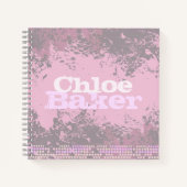 フルネームミュート紫のグレーピンクの女の子 ノートブック (正面)