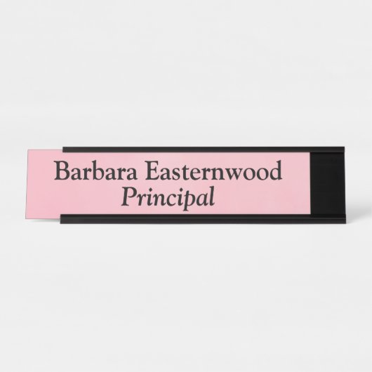 フルネーム元金の水色ピンク赤面 デスクネームプレート (正面)