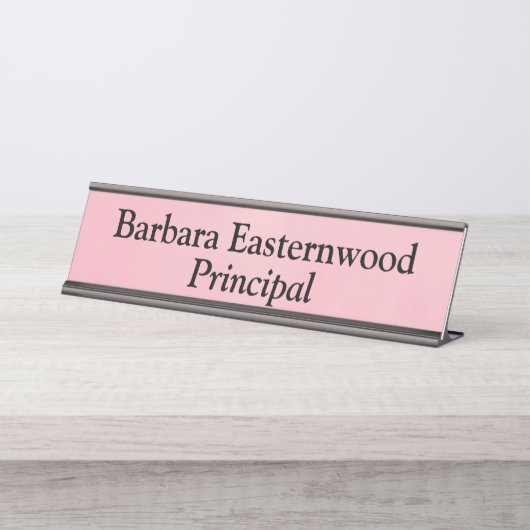 フルネーム元金の水色ピンク赤面 デスクネームプレート (正面)