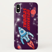 フルネームrocket宇宙紫レッドブルーのケース Case-Mate iPhoneケース (裏面)