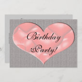 フルハート誕生日パーティーの招待 招待状 (正面/裏面)