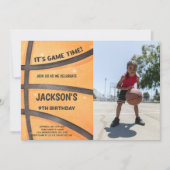 フルバスケットボール誕生日招待状（写真あり） 招待状 (正面)