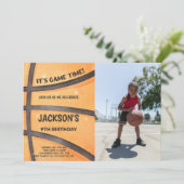 フルバスケットボール誕生日招待状（写真あり） 招待状 (スタンド正面)