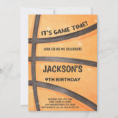 フルバスケットボール誕生日招待状 招待状 (正面)