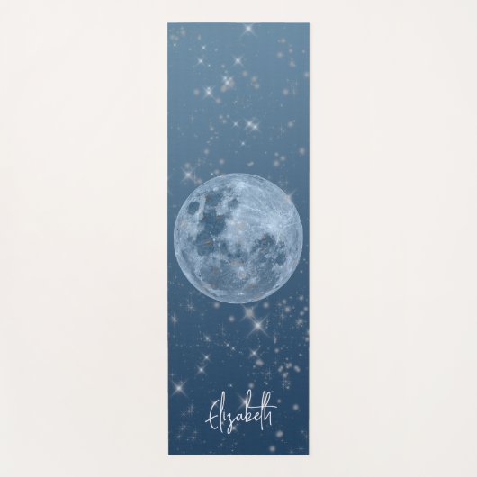 フルパーソナライズされたムーンブルー天グラデーション星 ヨガマット (正面)