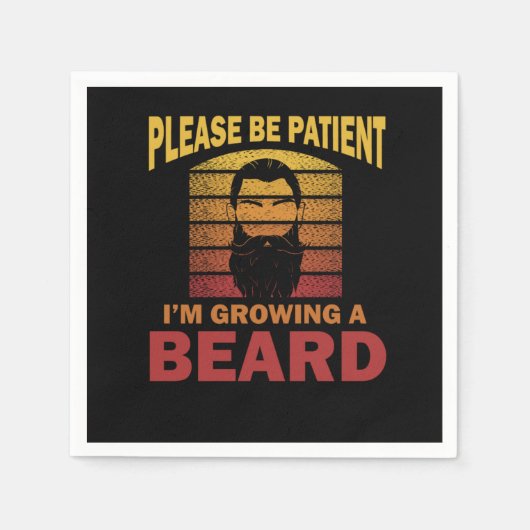 フルヒゲ スタンダードカクテルナプキン (正面)