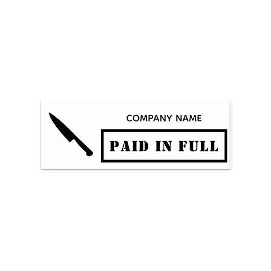 フルビジネスで支払われた料理シェフナイフ セルフインキングスタンプ (デザイン)