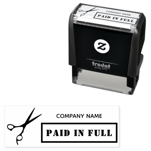 フルビジネスのハサミの髪のモダンサロンで支払い セルフインキングスタンプ (インサイチュ)