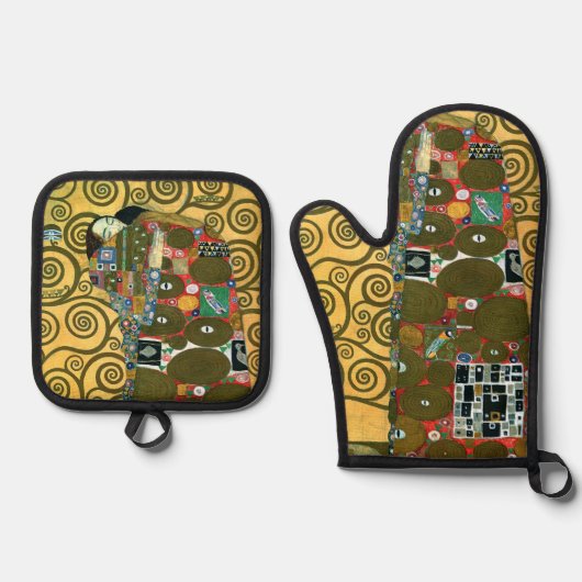 フルフィルメントアカザエンスバイグスタフクリムト 鍋つかみ&鍋敷きセット (正面)