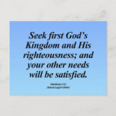 フルフィルメントマタイ6:33略記 ポストカード (正面)