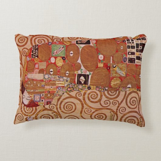 フルフィルメントby Gustavクリムト,ヴィンテージアールヌーボー アクセントクッション (裏面)