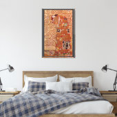 フルフィルメントby Gustavクリムト,ヴィンテージアールヌーボー キャンバスプリント (インサイチュ (寝室))