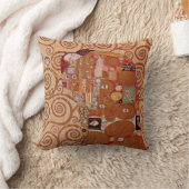 フルフィルメントby Gustavクリムト,ヴィンテージアールヌーボー クッション (ブランケット)