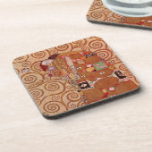 フルフィルメントby Gustavクリムト,ヴィンテージアールヌーボー コースター (左側)