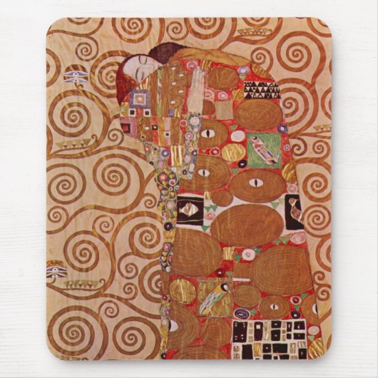 フルフィルメントby Gustavクリムト,ヴィンテージアールヌーボー マウスパッド (正面)