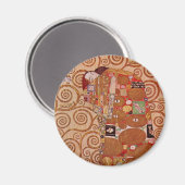 フルフィルメントby Gustavクリムト,ヴィンテージアールヌーボー マグネット (正面/裏面)