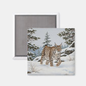 フルフイェレットのリンクス国立公園スウェーデントラベル マグネット (正面/裏面)