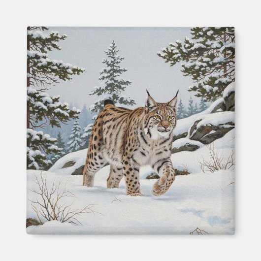 フルフイェレットのリンクス国立公園スウェーデントラベル マグネット (正面)