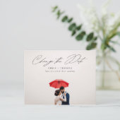 フルフォトの延期日結婚を変更 案内ポストカード (スタンド正面)