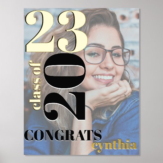 フルフォトオーバーレイおめでとうグラードフォイルプリント 箔ポスター (正面)