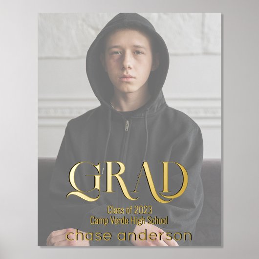 フルフォトオーバーレイグラードタイポグラフィ 箔ポスター (正面)