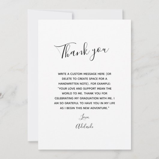 フルフォトカスタムで卒業ありがとう サンキューカード (裏面)
