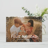 フルフォトスノーカスタムフォールの名刺Feliz Navidad シーズンカード (スタンド正面)
