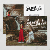 フルフォトデザイン モダンスクリプト セーブザデート (正面/裏面)