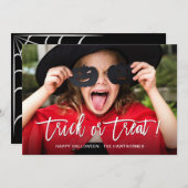 フルフォトトリックまたはトリートハッピーハローウィン シーズンカード (正面/裏面)