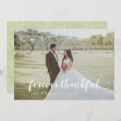 フルフォトハンドレタリングあり結婚と サンキューカード (正面/裏面)