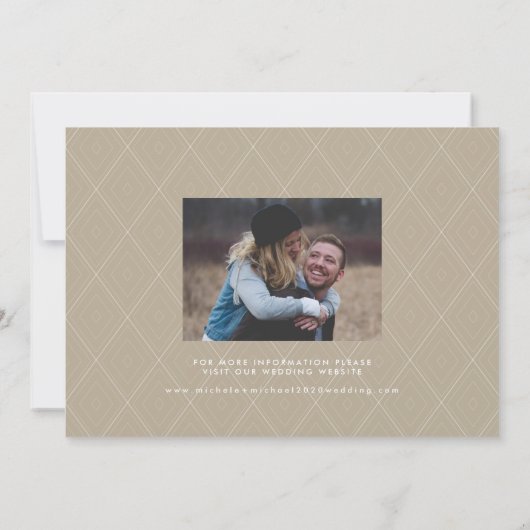 フルフォトハンドレタリング結婚式の日付を保存 セーブザデート (裏面)