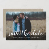 フルフォトハンドレタリング結婚式の日付を保存 セーブザデート (正面/裏面)