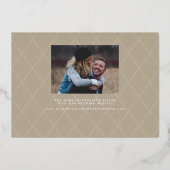 フルフォトハンドレタリング結婚式の日付を保存 箔招待状 (裏面)