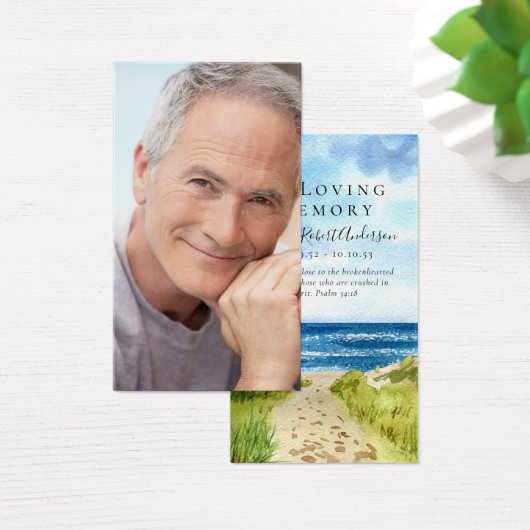 フルフォトビーチメモリアル祈りの言葉カード (デスク)