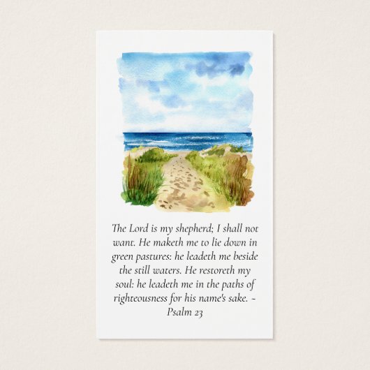 フルフォトビーチメモリアル祈りの言葉カード (裏面)