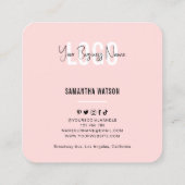 フルフォトピ淡い色のンクフェミニンモダン写真 スクエア名刺 (裏面)
