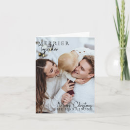 フルフォトファミリークリスマスモダンタイポグラフィ シーズンカード