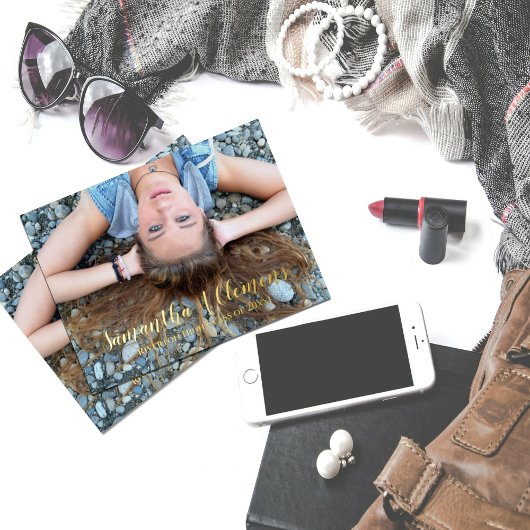 フルフォトフォイル卒業発表はがき 箔招待状ポストカード