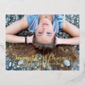 フルフォトフォイル卒業発表はがき 箔招待状ポストカード (正面)