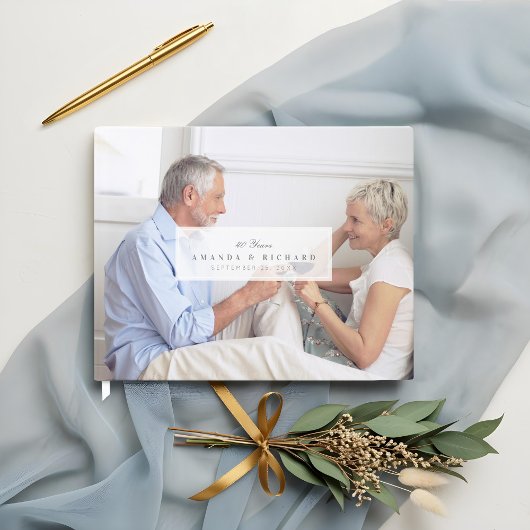 フルフォトホワイトフェード銘板の記念日 ゲストブック