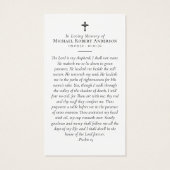 フルフォトメモリアル祈りの言葉カード (裏面)