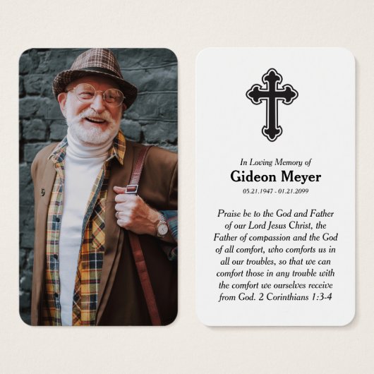 フルフォトメモリアル祈りの言葉カード (正面&裏面)