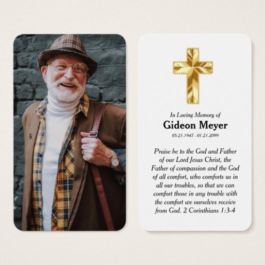 フルフォトメモリアル祈りの言葉カード (正面&裏面)