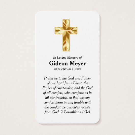 フルフォトメモリアル祈りの言葉カード (裏面)