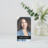 フルフォトモダミニマルQRコードブラック 名刺 (スタンド正面)