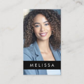 フルフォトモダミニマルQRコードブラック 名刺 (正面)