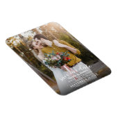 フルフォトモダンウェディングミニマル日付を保存 マグネット (右側)