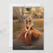 フルフォトモダントレンディーの卒業 招待状 (正面)