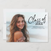 フルフォトモダン卒業写真アナウンスパーティー 招待状 (正面)