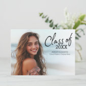 フルフォトモダン卒業写真アナウンスパーティー 招待状 (スタンド正面)